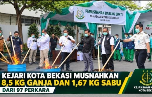 Kejari Kota Bekasi Musnahkan Barang Bukti 97 Perkara, Narkotika hingga 77 Ribu Obat Terlarang Dimusnahkan