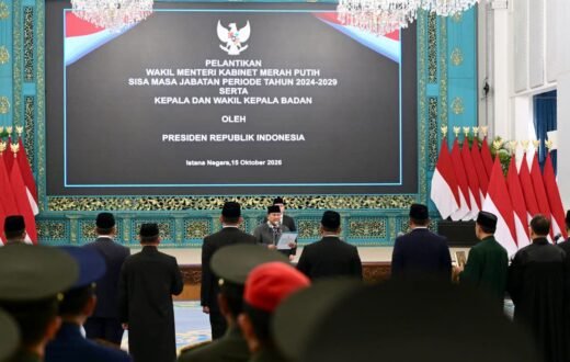 Prabowo Lantik Empat Wakil Menteri, Kepala BNPB, dan Dua Pimpinan BPGMN di Istana Negara