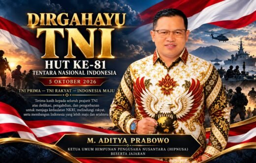 Ketum Aditya Prabowo Sampaikan Selamat HUT ke-81 TNI: Kekuatan TNI Adalah Bersama Rakyat