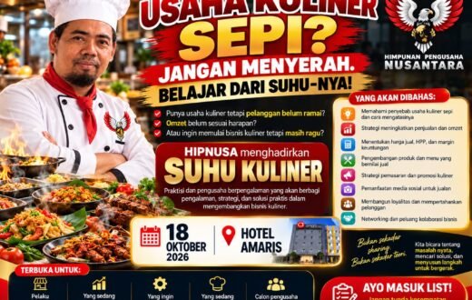 Kang Mardi Dokter Kuliner Ajak Pelaku Usaha Hadiri ‘Suhu Kuliner’ HIPNUSA